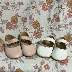 Charming Pink and White Kids Dress Shoes